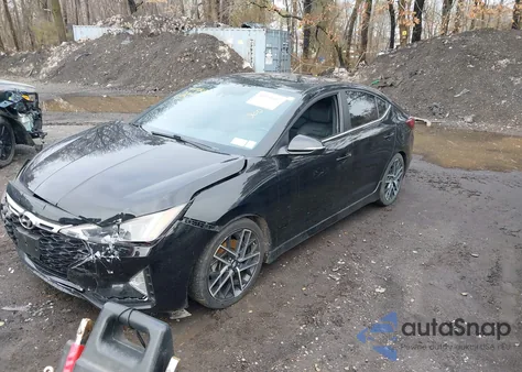 2019 Hyundai Elantra Sport from USA, damaged, VIN KMHD04LB7KU865609